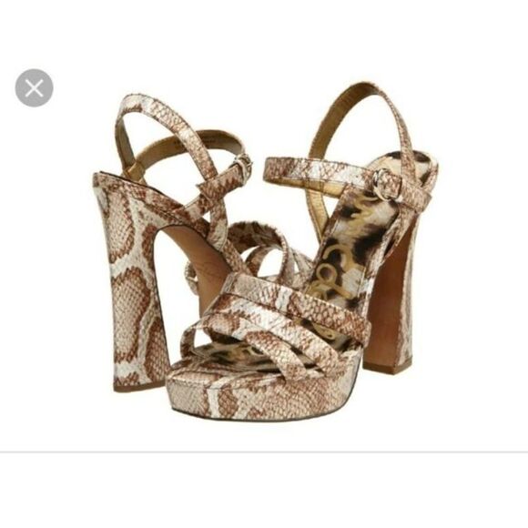 Sam Edelman Snake Skin Platform Heels - Picture 1 of 9